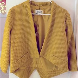 BB Dakota Mustard Gold Textured Bolero Blazer